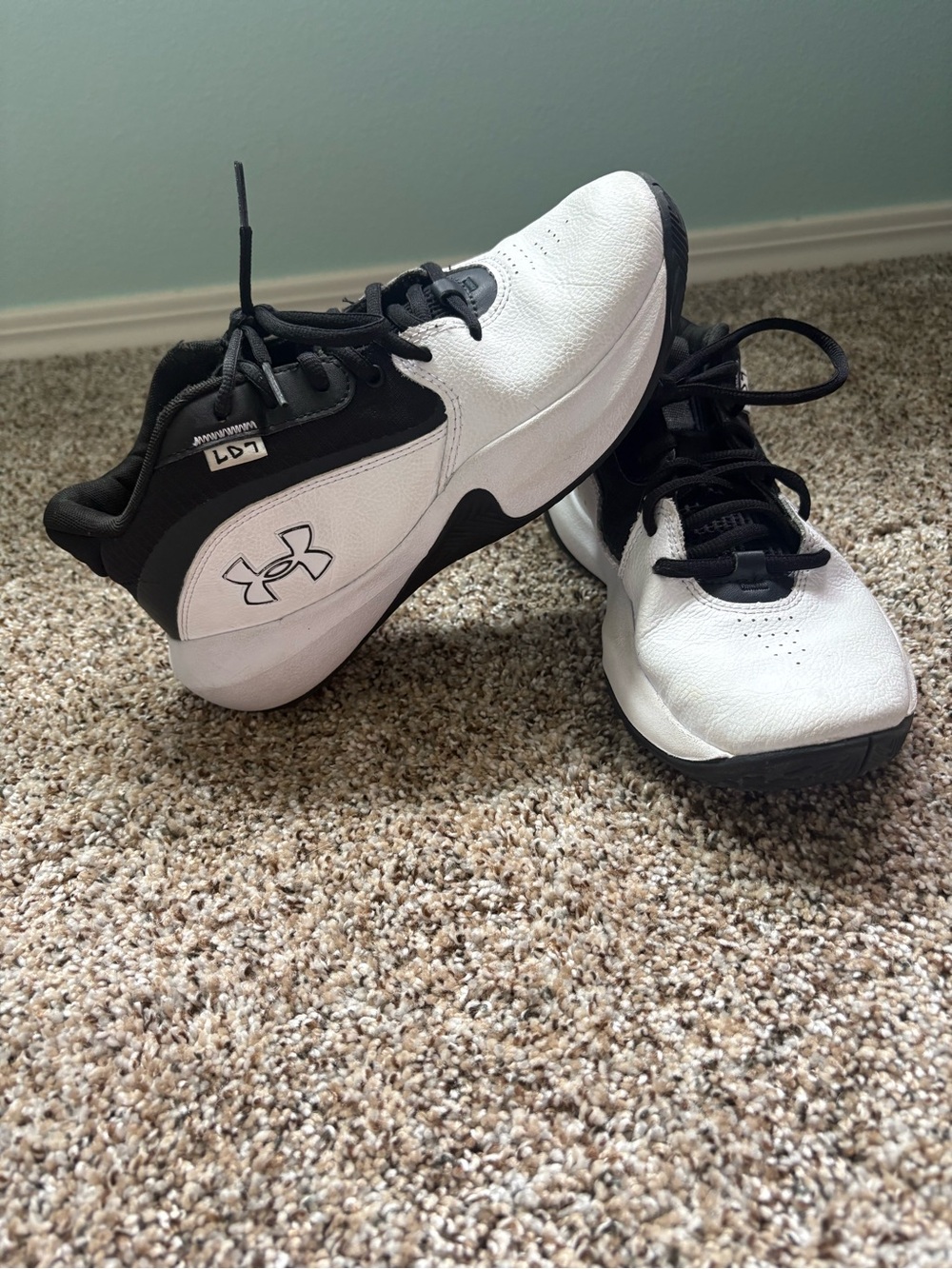 Under Armour Kids Black & White Basketball Shoes